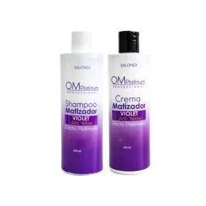 Shampoo Y Crema Matizadora Violeta OM Platinum