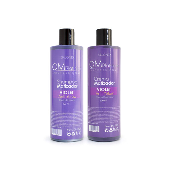 Shampoo Y Crema Matizadora Violeta OM Platinum